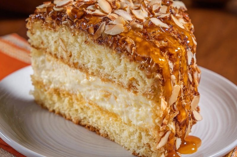 Almond Caramel Layer Cake