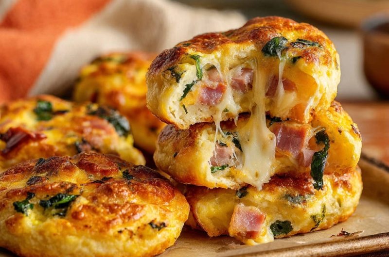 Cheesy Ham Spinach Bites