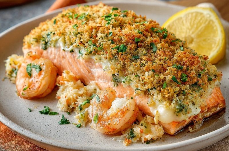 Crab Shrimp Stuffed Salmon