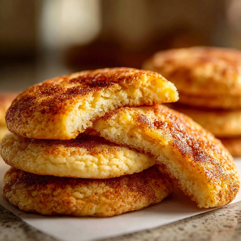 Creamy baked custard tarts are shown as a stack of cinnamon sugar cookies with a bite taken out of the top one.