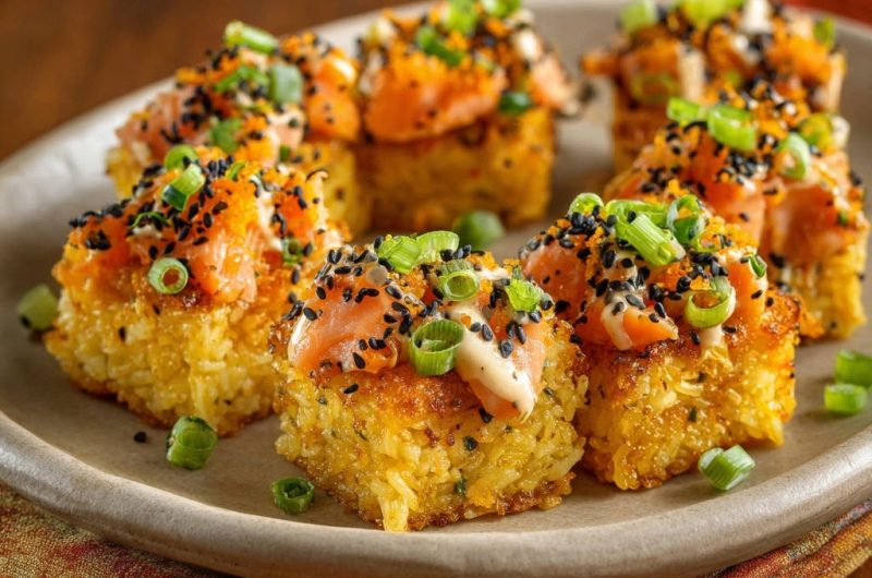 Crispy Salmon Sushi Bites