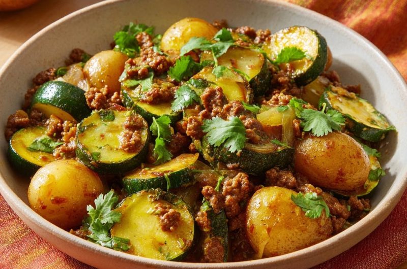 Ground Beef and Zucchini Skillet
