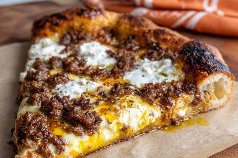 Ground Meat Ricotta Pizza