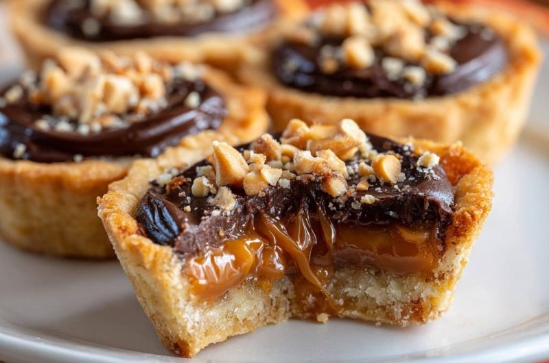 Chocolate Peanut Caramel Tarts