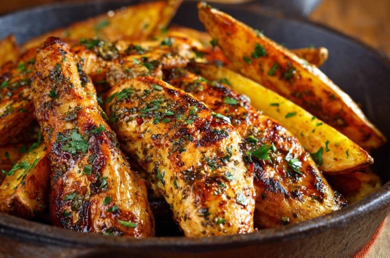 Herbed Chicken Potato Wedges