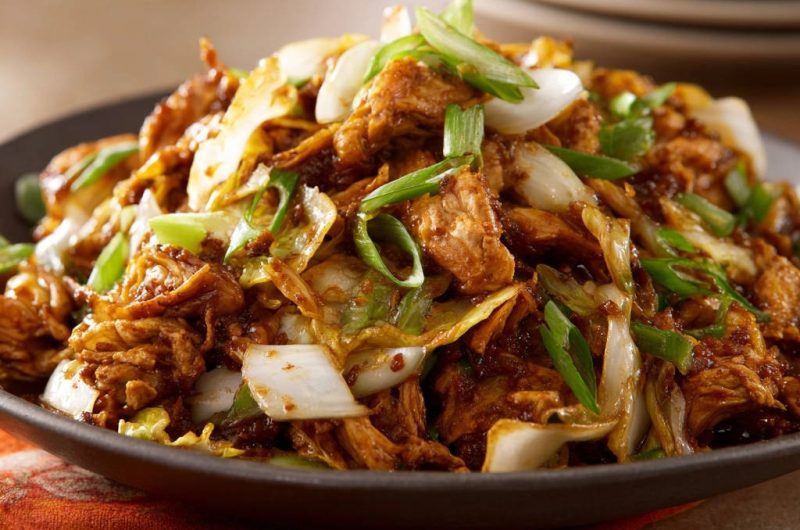 Shredded Chicken Cabbage Stir-Fry