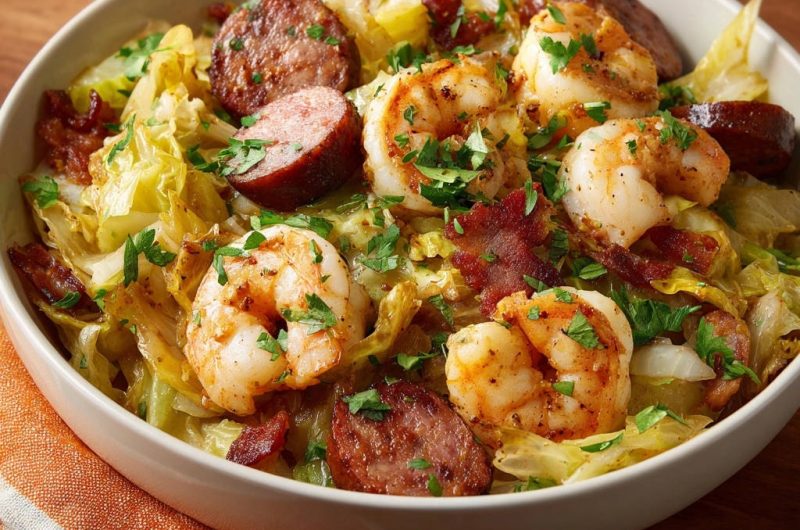 Shrimp Sausage Cabbage