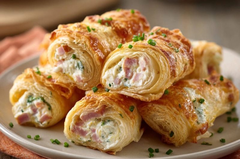 Cheesy Ham Chive Pastry Bites
