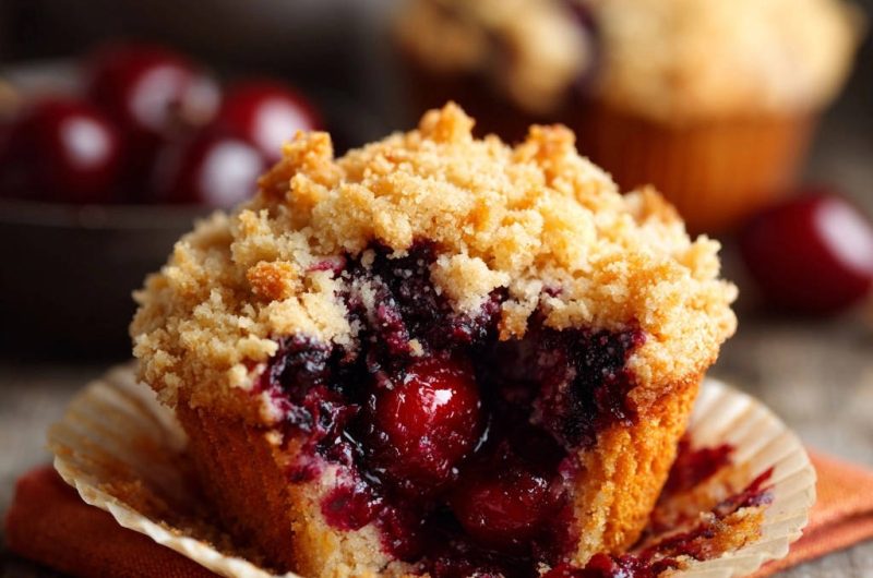 Cherry Crumble Muffins