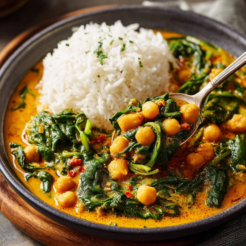 Creamy Chickpea and Spinach Curry