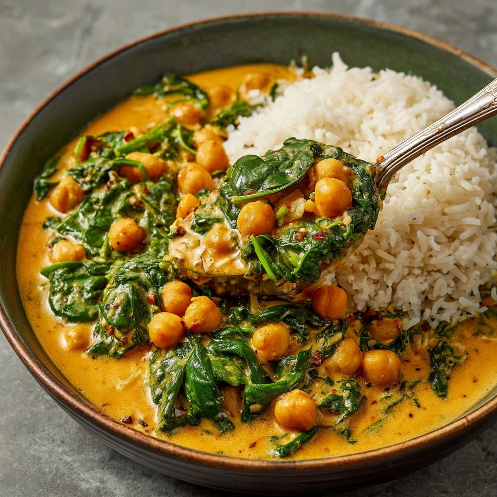 Creamy Chickpea and Spinach Curry