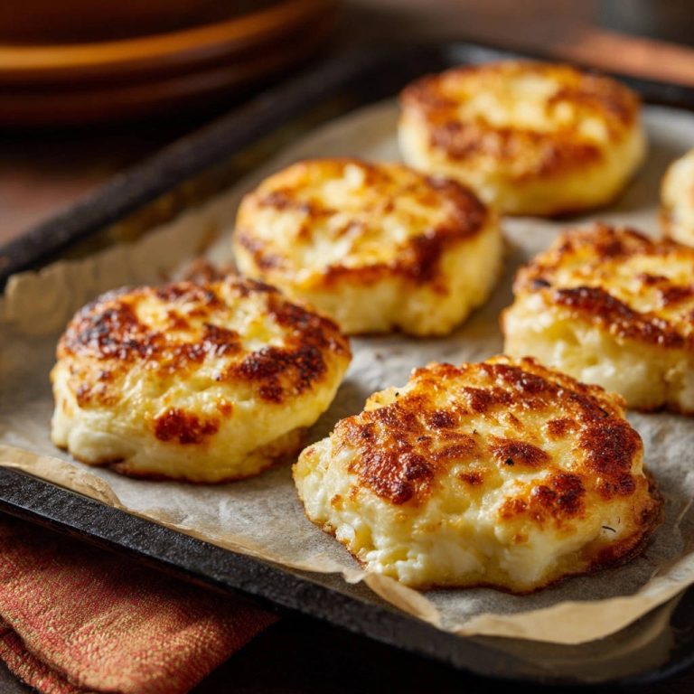 Golden cheese patties, perfectly shaped and irresistibly tender, shown in a close-up showcasing their golden-brown crust and tender texture.