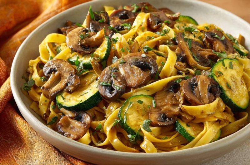 Mushroom Zucchini Fettuccine