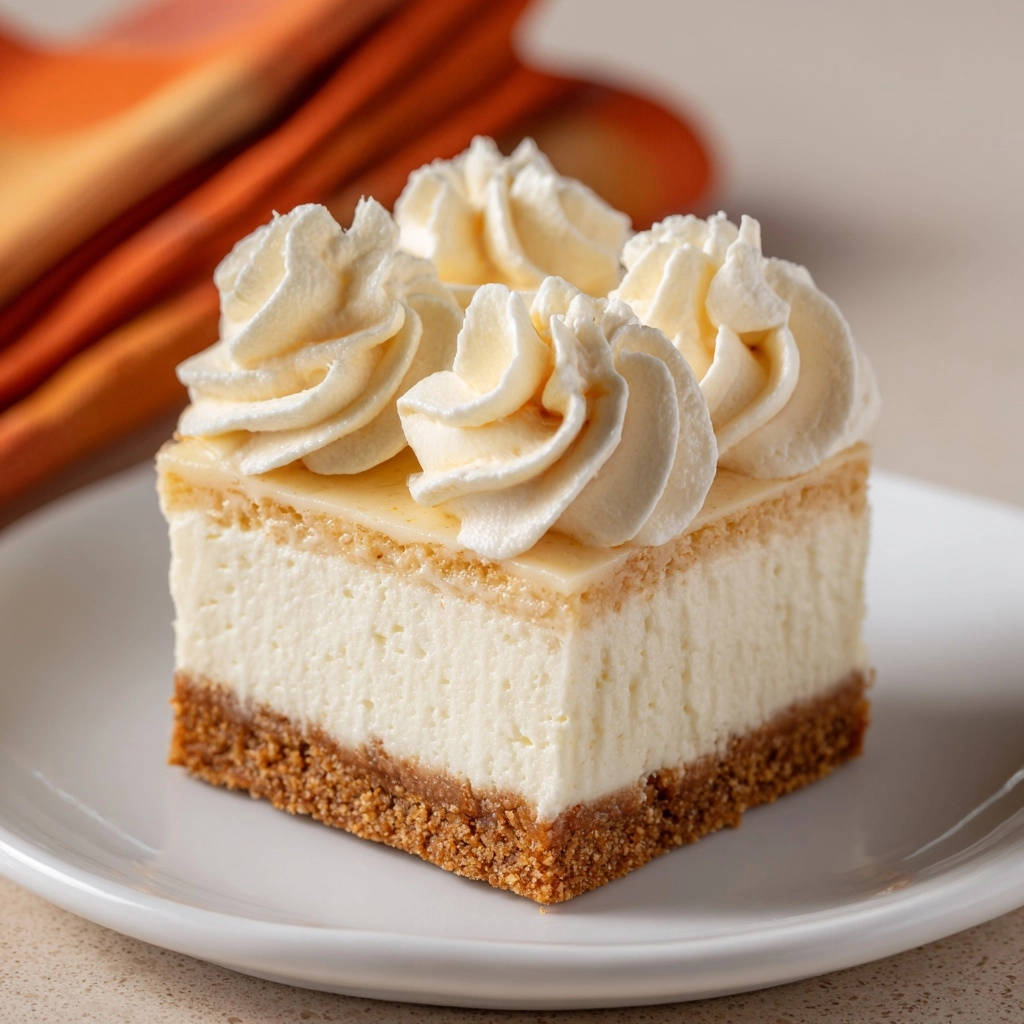 No-bake vanilla cream pie plated slice showing graham cracker crust, creamy filling, and piped whipped topping.