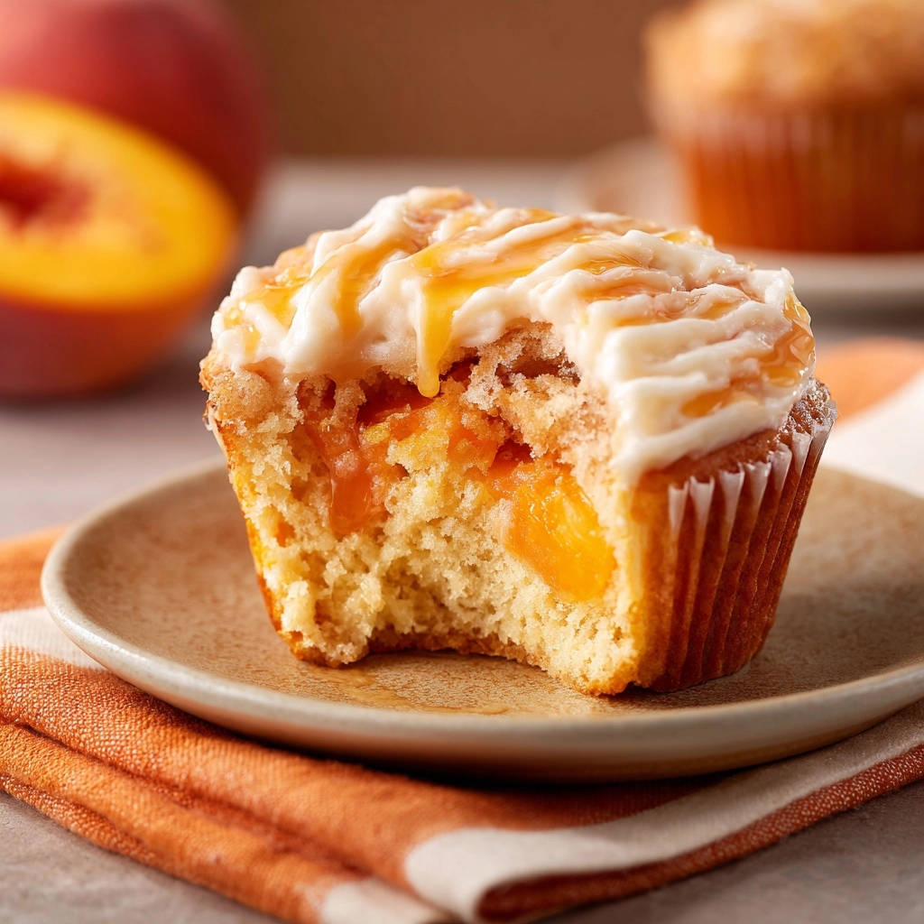 Orange Crumble Cream Cheese Muffins shown in a cross-section with a bite taken out, revealing the filling.