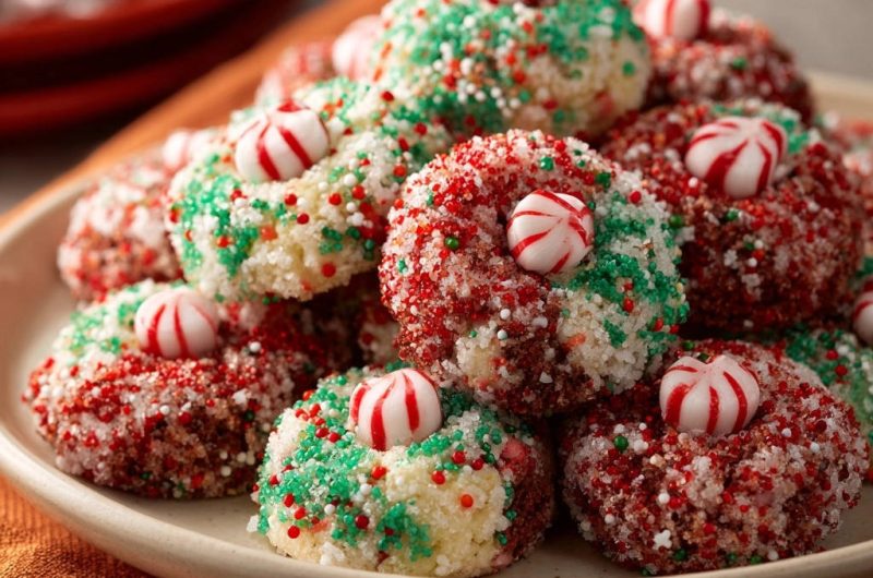 Peppermint Thumbprint Cookies
