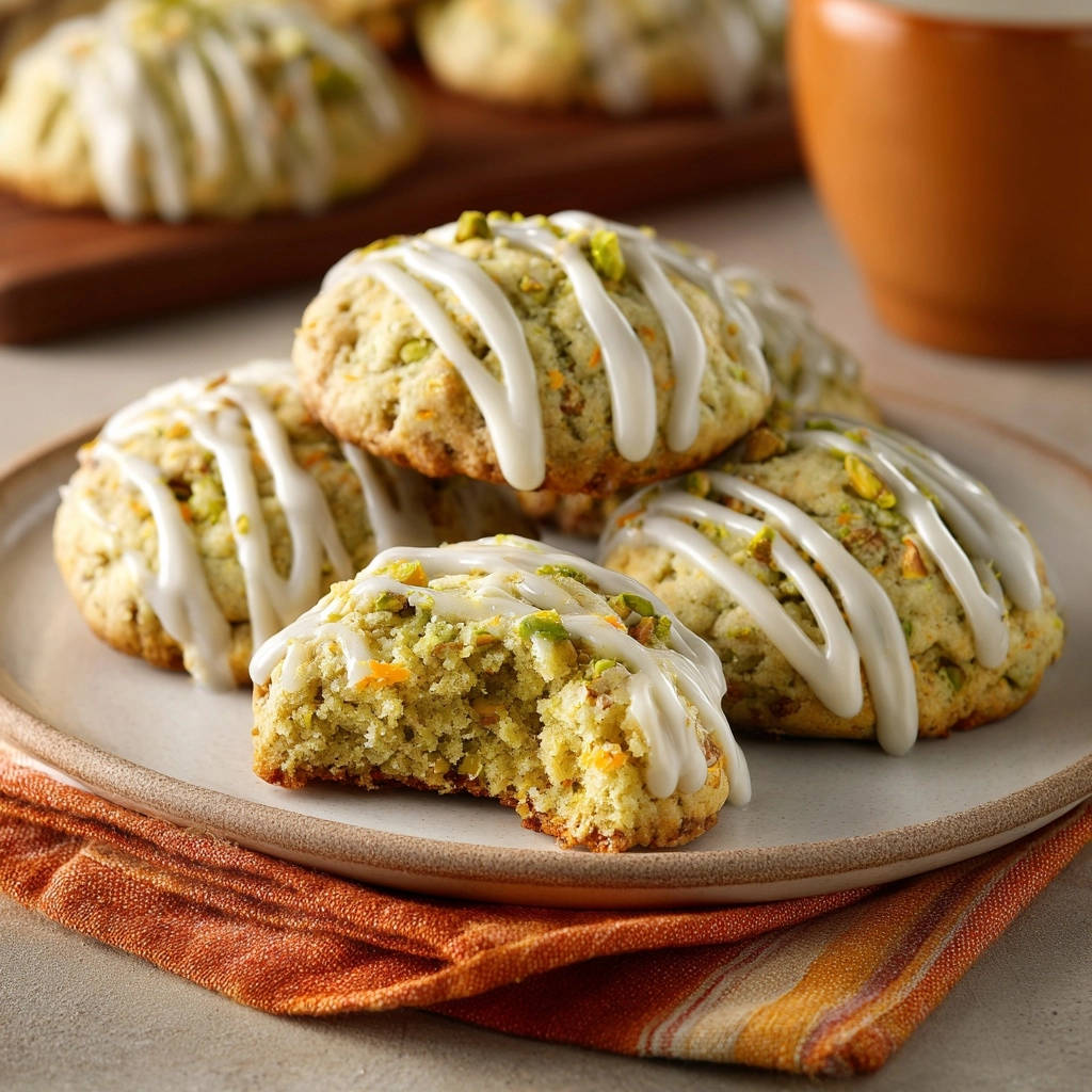 Pistachio Dream Cookies with a bite taken out, revealing a soft, textured interior.
