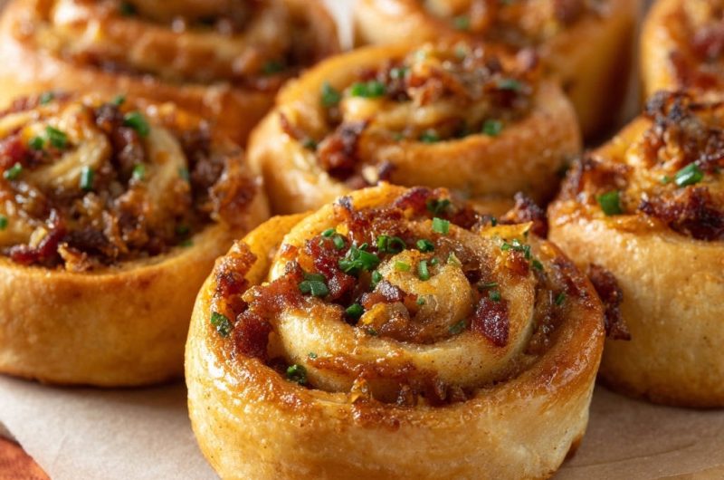 Caramelized Onion and Bacon Rolls