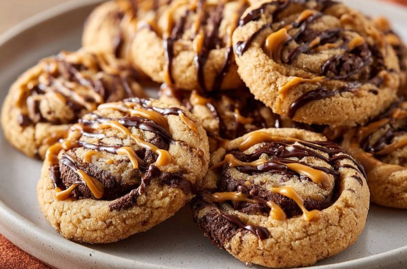 Caramel Chocolate Pinwheel Cookies
