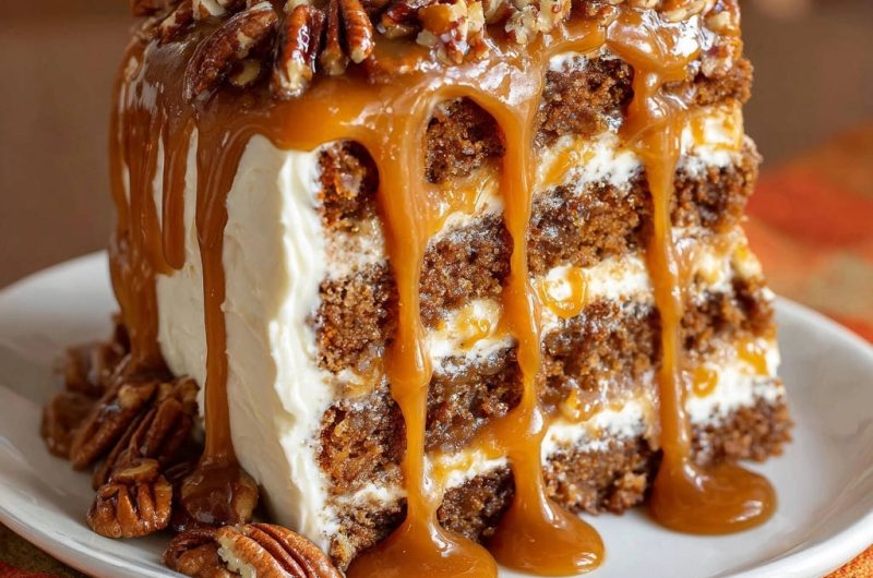 Caramel Pecan Layer Cake