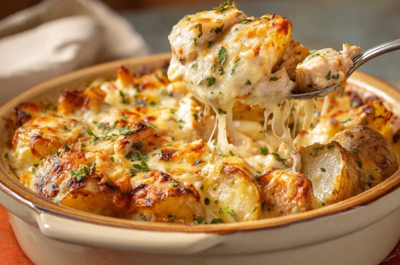 Cheesy Chicken and Potato Bake