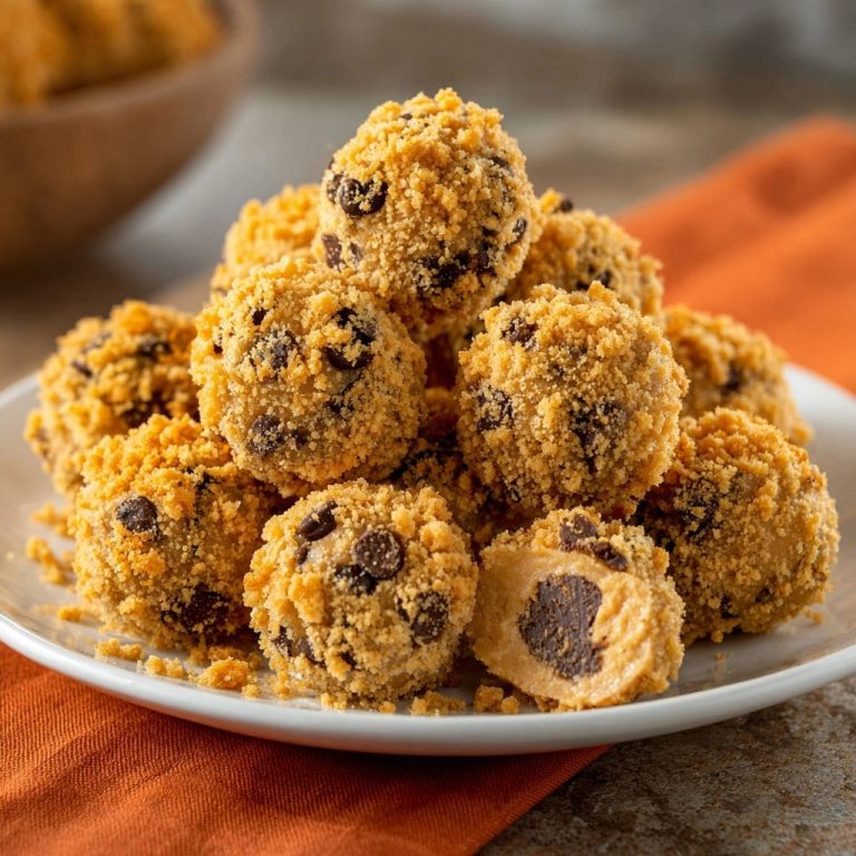 Chocolate peanut butter truffle bites shown in a close-up cross-section revealing the rich interior.