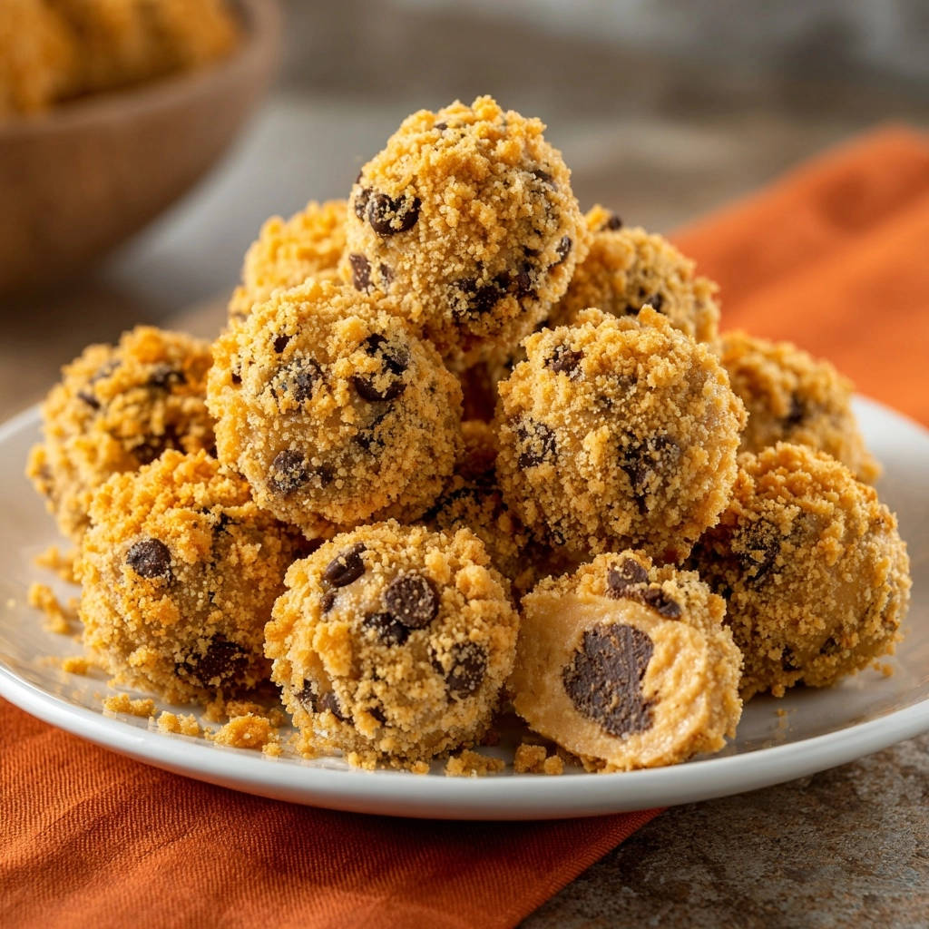 Chocolate peanut butter truffle bites shown in a close-up cross-section revealing the rich interior.