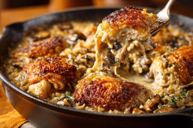 Creamy Mushroom Chicken Rice