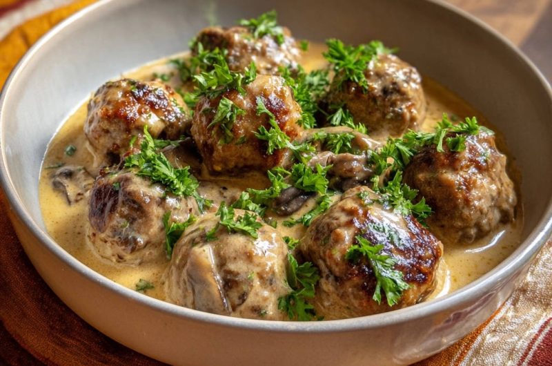 Creamy Mushroom Meatballs