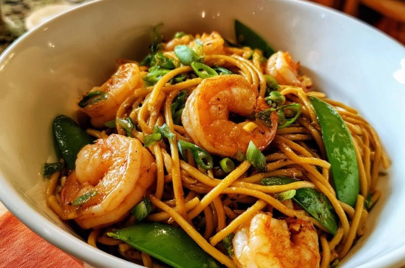 Garlic Shrimp Noodle Stir-Fry