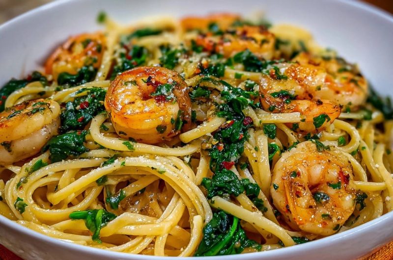 Garlic Shrimp Linguine