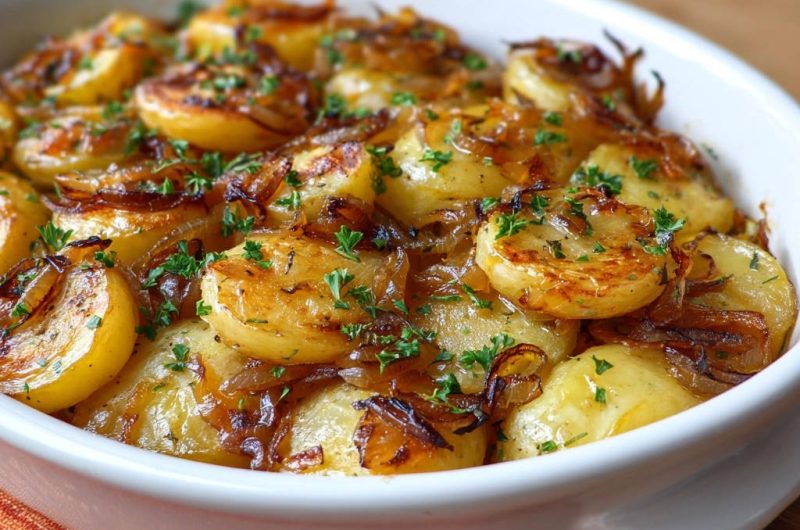 Golden Roasted Potatoes and Onions
