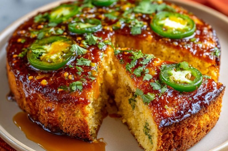 Spicy Glazed Cornbread Cake