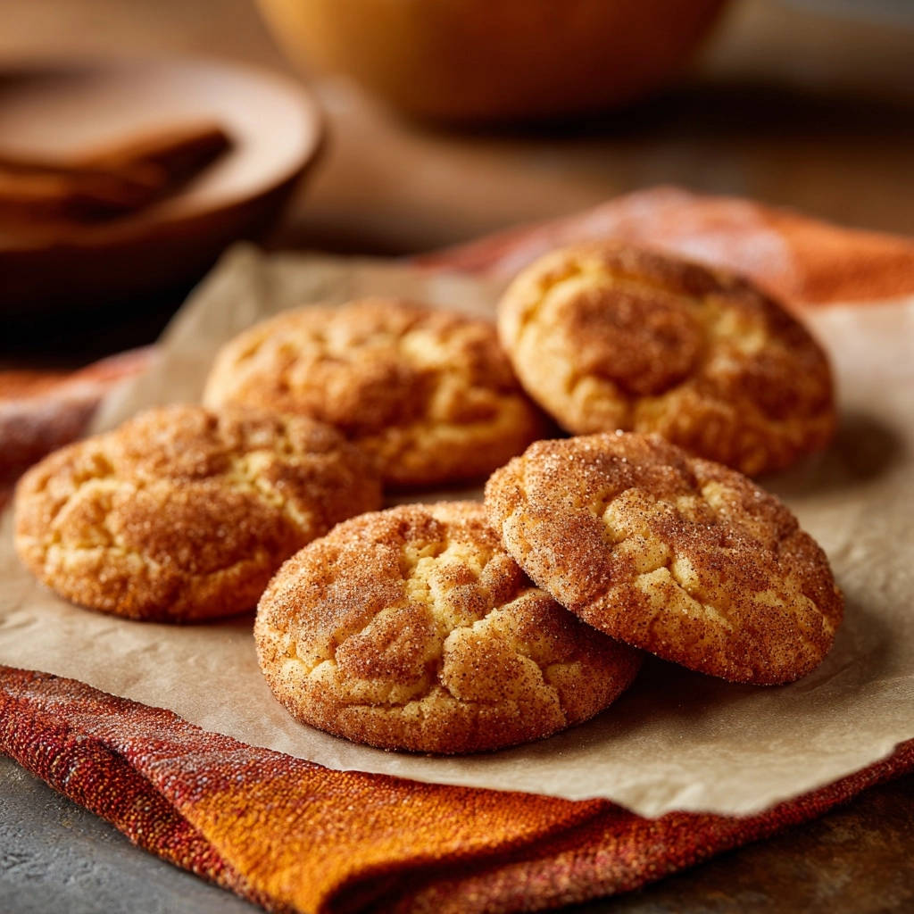 Classic snickerdoodles with a detailed view of their signature crunchy cinnamon sugar coating.