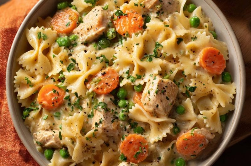 Creamy Chicken Veggie Bow-Ties