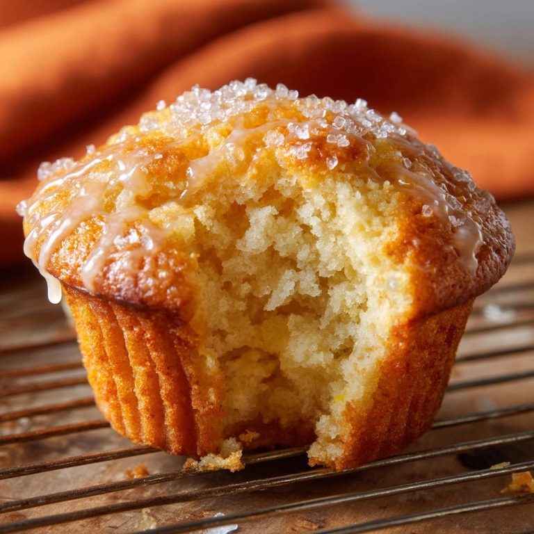 Lemon sugar muffins with a bite taken out, showing the fluffy interior and sugar topping.