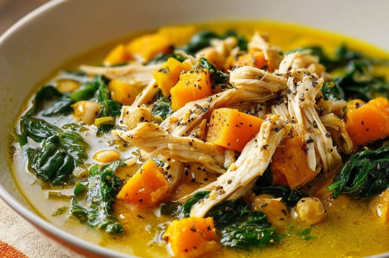 Chicken Spinach Squash Soup