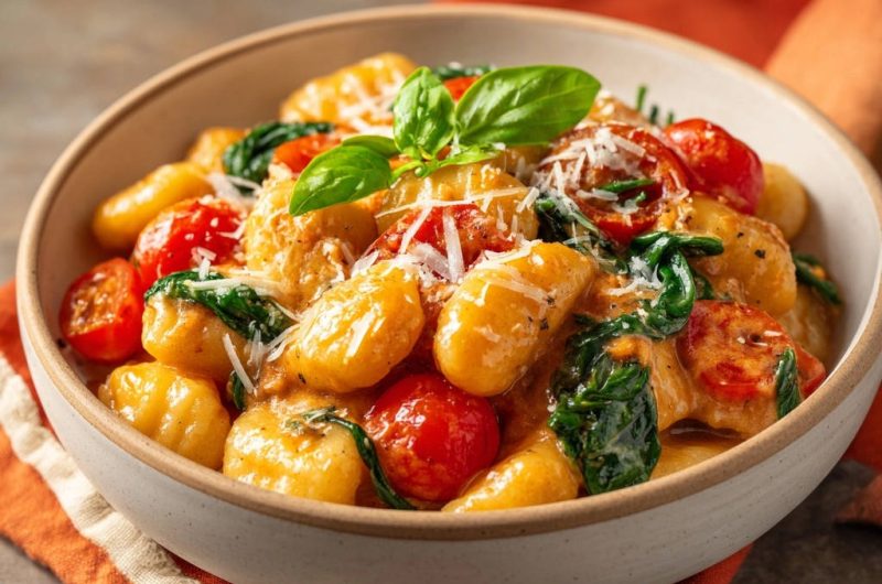 Creamy Tomato Spinach Gnocchi