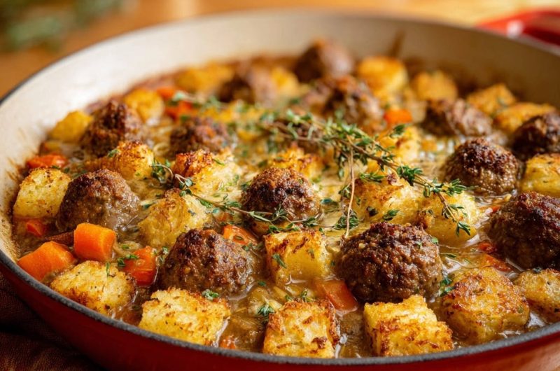 Meatball Potato Bake