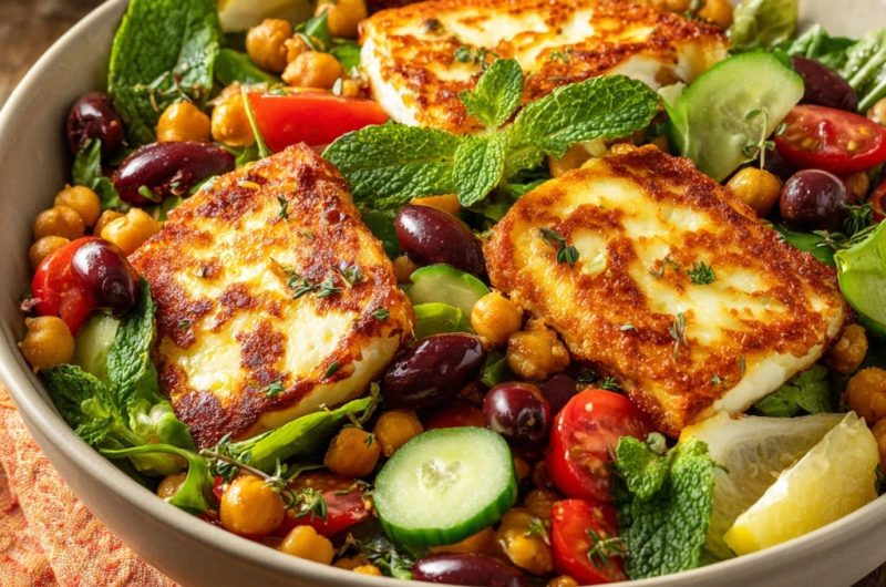 Chickpea Halloumi Salad