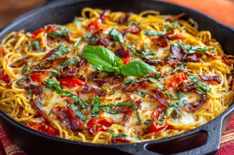 Skillet Baked Spaghetti