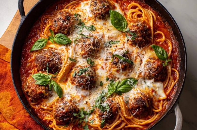 Skillet Spaghetti Meatballs