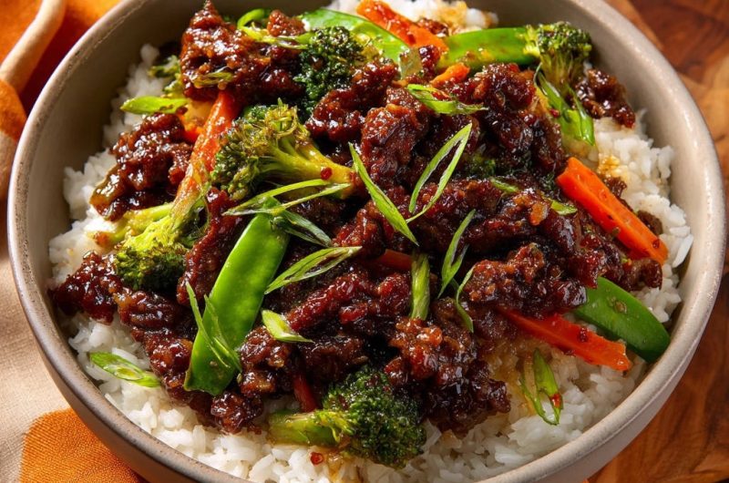 Sticky Garlic Beef Broccoli