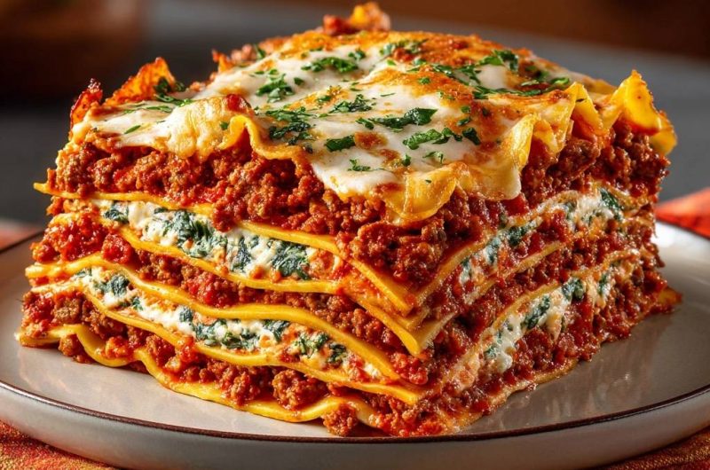 Beef and Spinach Lasagna