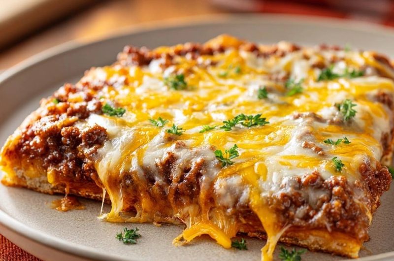 Cheesy Beef Cornbread Bake