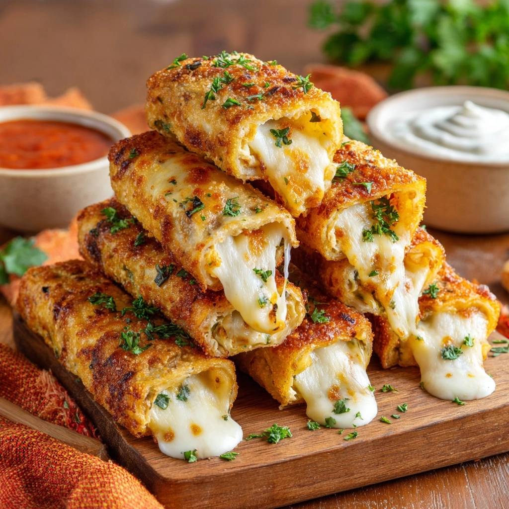 Cheesy garlic bread bombs with a close-up view of their oozy, melted cheese interior and golden-brown exterior.