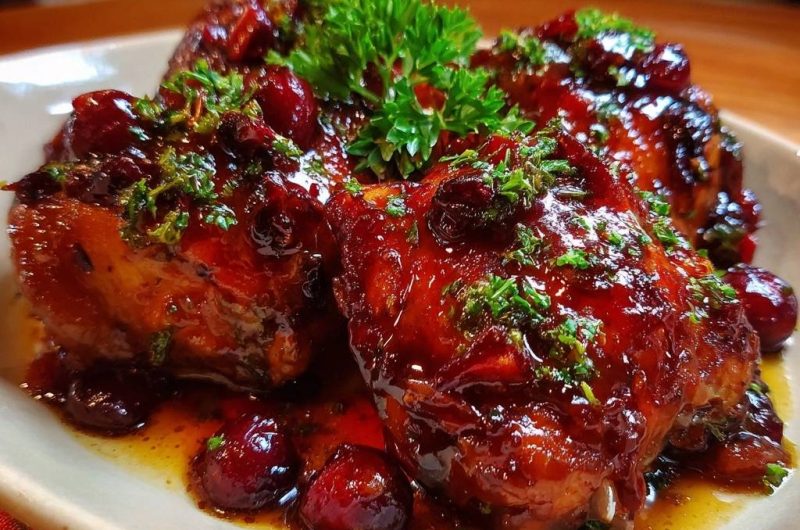 Cranberry Glazed Chicken Thighs