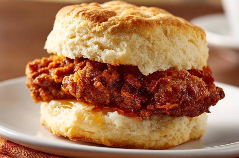 Crispy Fried Chicken Biscuit Sandwich