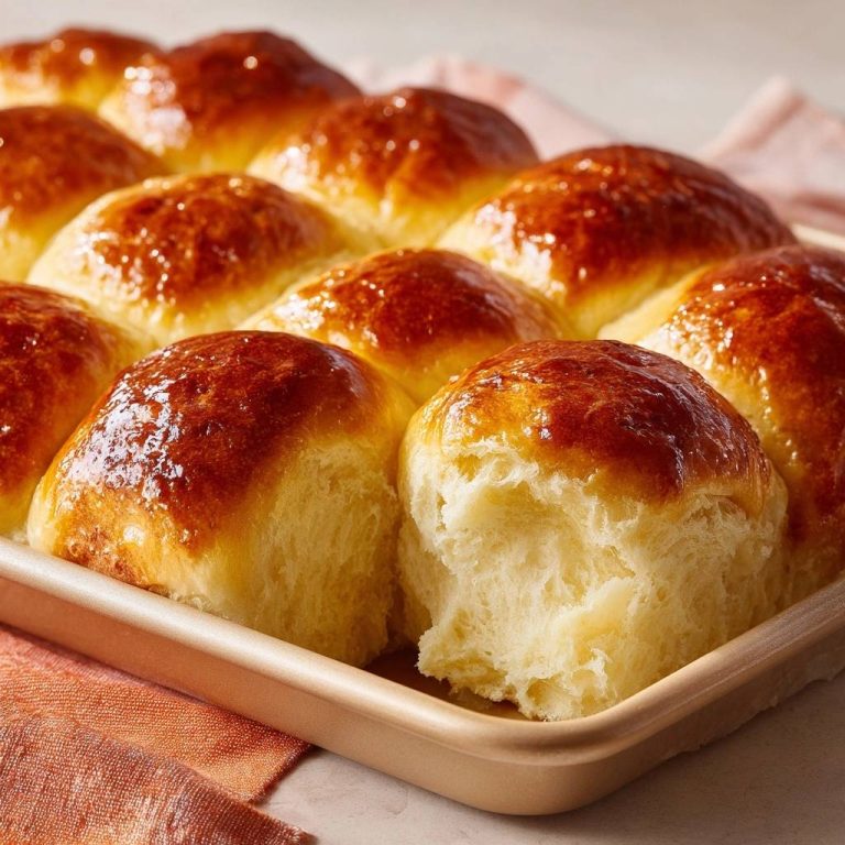 Golden pull-apart dinner rolls showing a close-up view of their soft, fluffy interior texture.