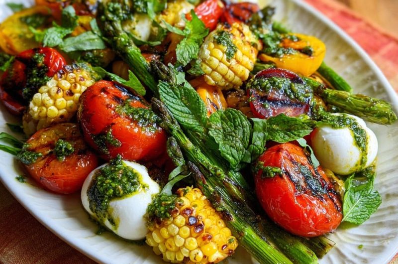 Grilled Summer Veggie Mozzarella Plate